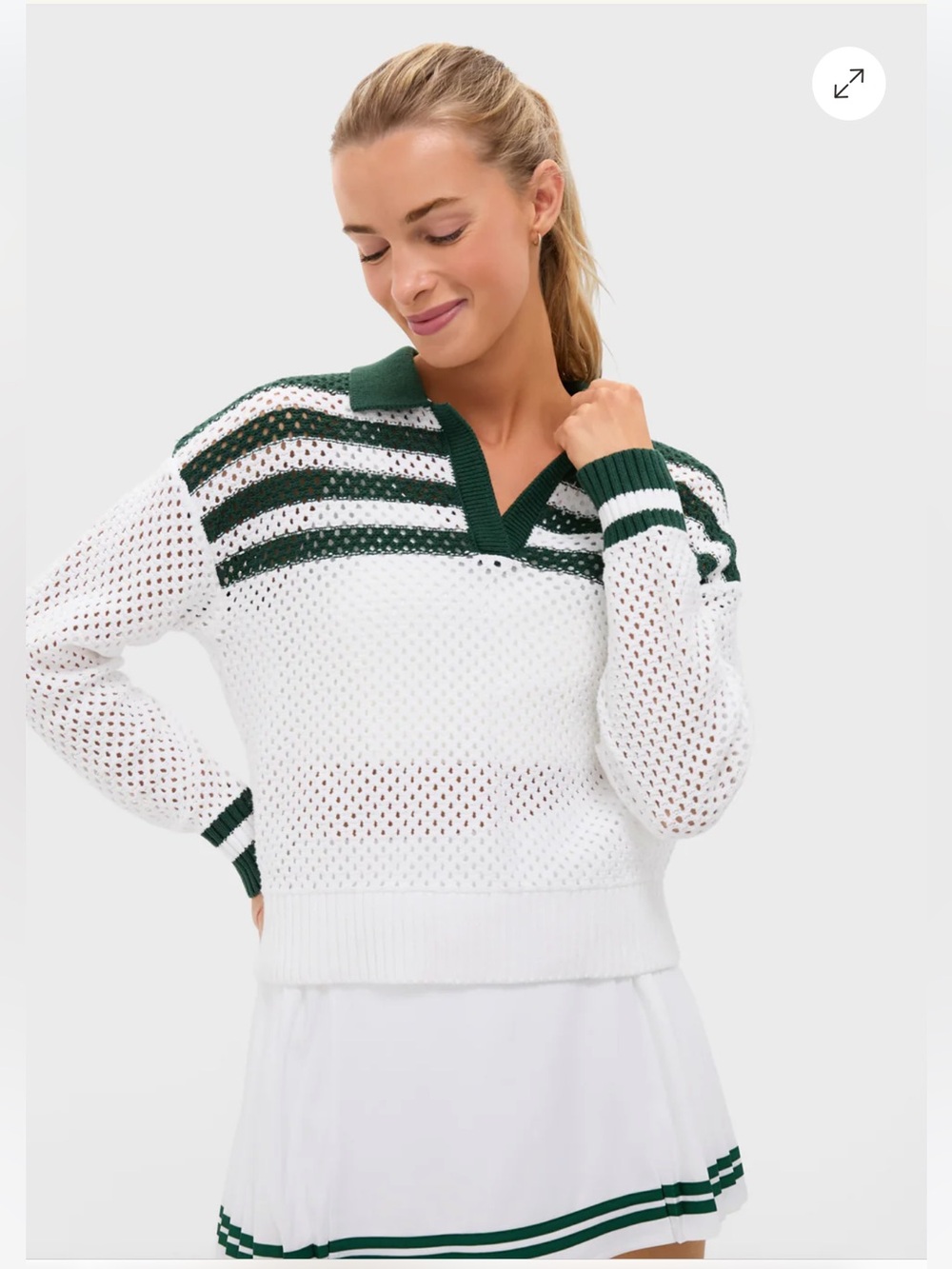 NWT Tuckernuck White Stripe Mesh Fischer Sweater